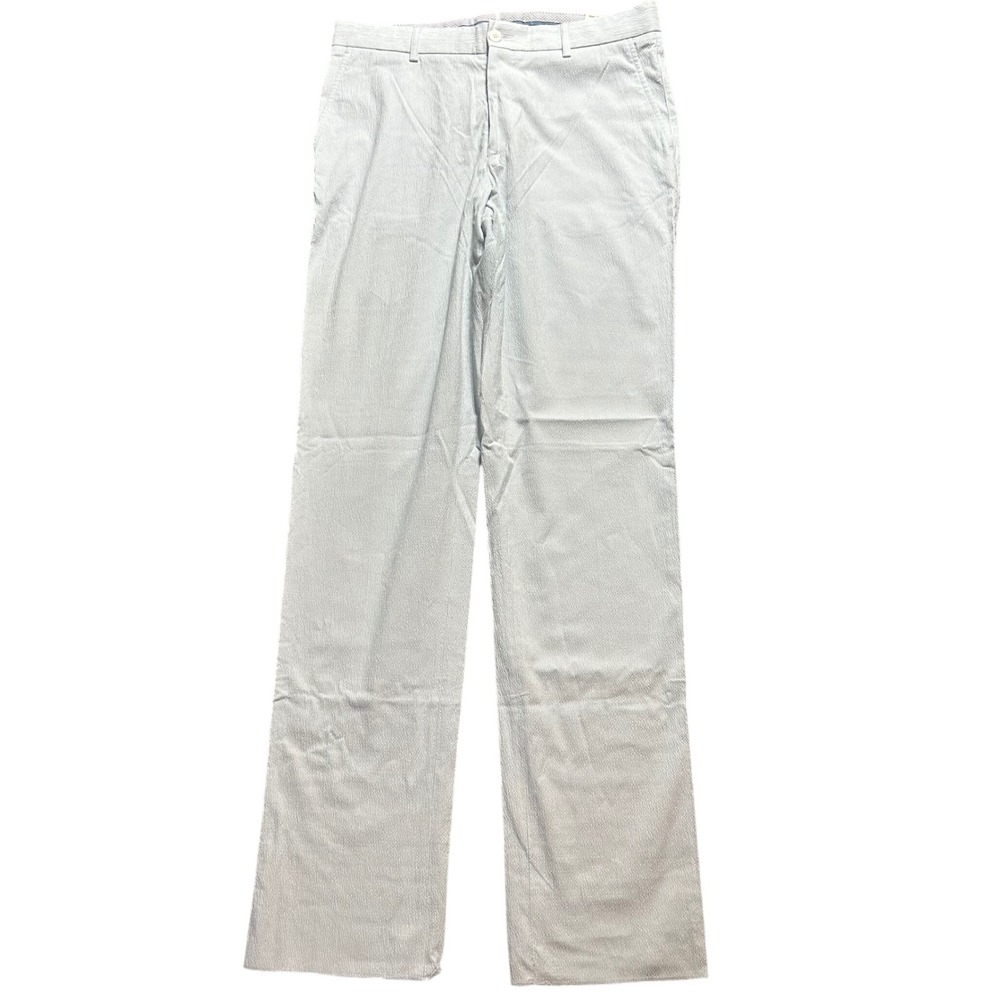Ballin Mansfield Relaxed Fit Pants Mens 34 (Fits 35x36) Blue Seersucker Stripe